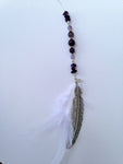 Amethyst Crystal  White Feather