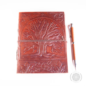 "TREE OF LIFE "  Leather Journal with Stylish Pen