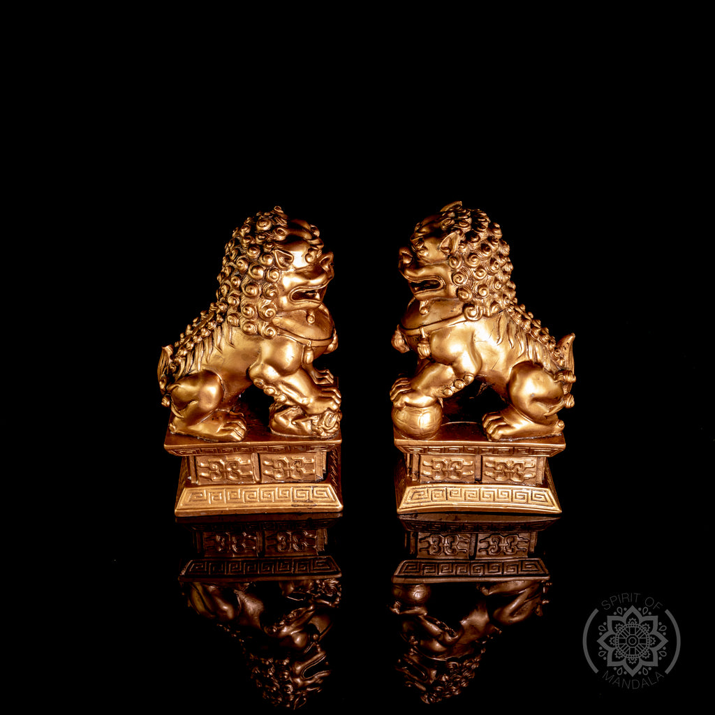 Temple Lions  17cm (Gold)